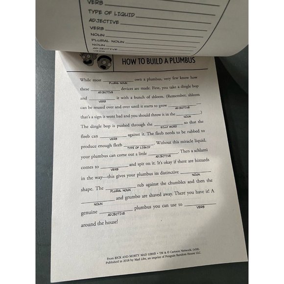 Rick And Morty Mad Libs - Picture 2 of 2
